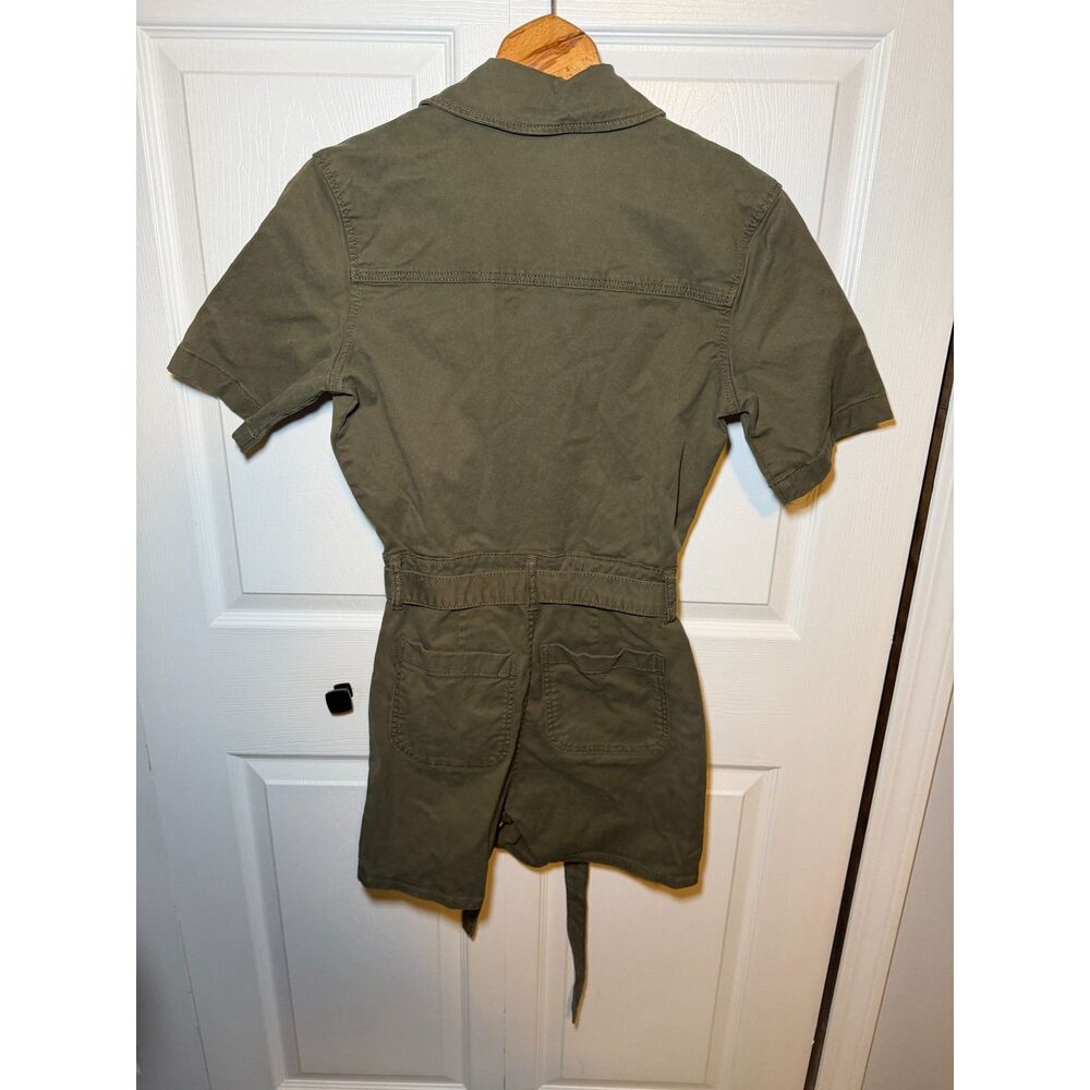 Universal Thread Olive Utility Belted Romper Women's Size 2 Green - Picture 4 of 5